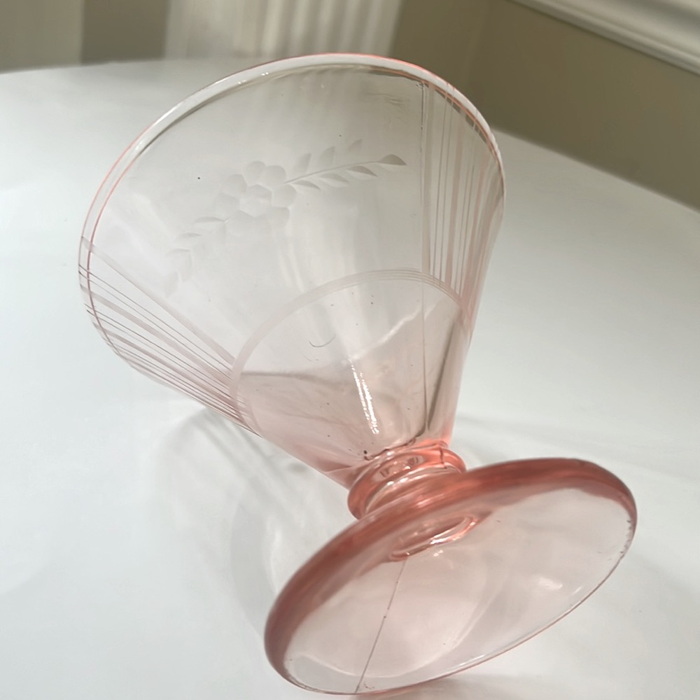 Pink Depression Glass Compote - Picture 5 of 6